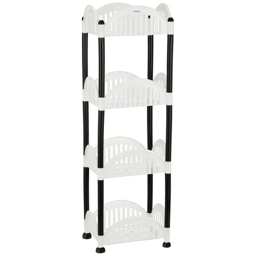 Image of Amazon Brand - Solimo Four Plastic Tiered Shelf Rack 