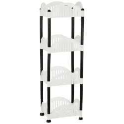 Amazon Brand - Solimo Four  Plastic Tiered Shelf Rack 