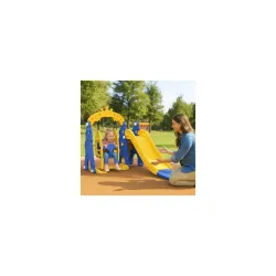 Amazon Brand - Solimo 3-in-1 Garden Castle Slide & Swing for Kids