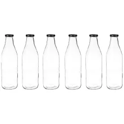 Amazon Brand - Solimo Glass Bottle Set, 6 Pieces