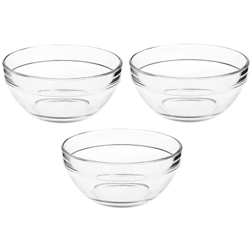 Image of Amazon Brand - Solimo Glass Bowls set (3 pieces, 1080ml)| Transparent