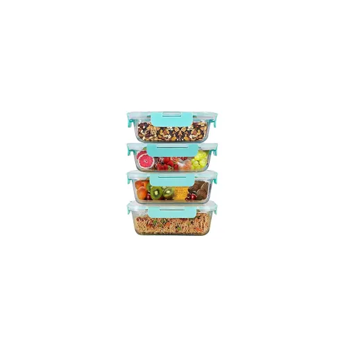 Image of Amazon Brand - Solimo Glass Containers Lunch Boxes Set of 4