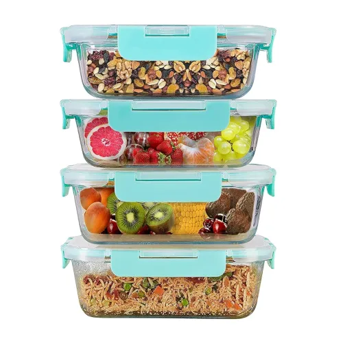 Image of Amazon Brand - Solimo Glass Containers Set of 4