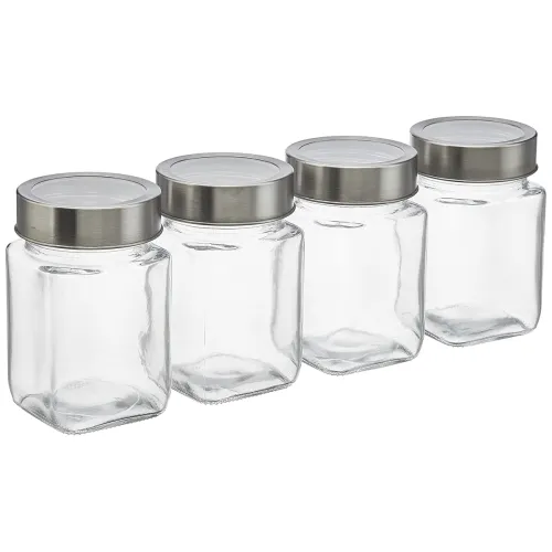 Image of Amazon Brand Solimo Glass Jars Set – 4 x 310ml, Transparent