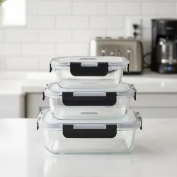Amazon Brand Solimo Glass Storage Set – 3 pcs