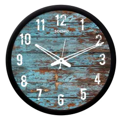 Amazon Brand - Solimo 12-inch Contemporary Plastic & Glass Wall Clock - Designer (Silent Movement, Black Frame)
