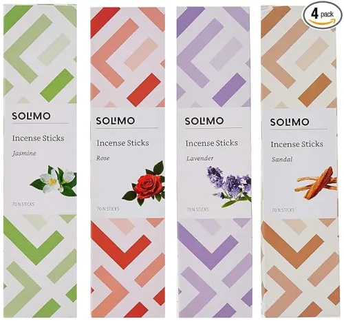 Image of Amazon Brand - Solimo Incense Sticks, Po4, 70sticks