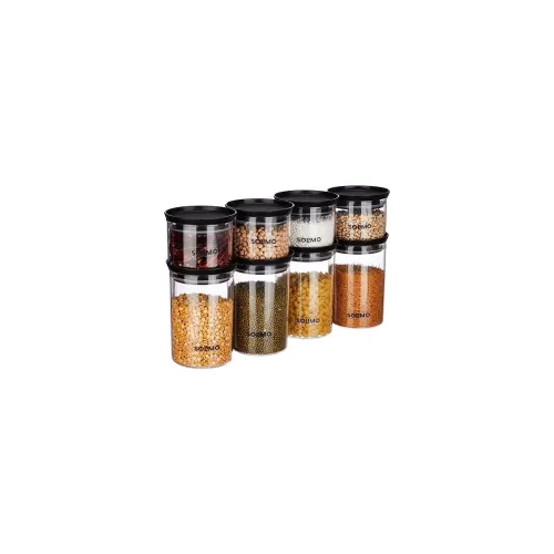 Image of Amazon Brand Solimo Jar So8 PCs, 500ml & 900ml (Black)