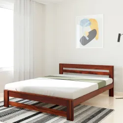 Amazon Brand - Solimo Kaimbe Queen Size Solid Sheesham Wood Bed Without Storage