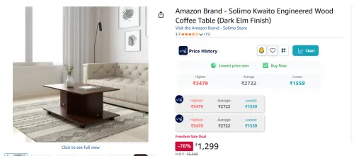 Image of Amazon Brand - Solimo Kwaito Engineered Wood Coffee Table