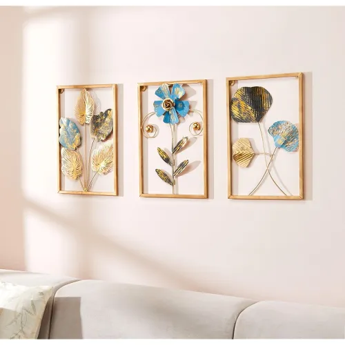 Image of Amazon Brand – Solimo Leaves Metal Wall Decor