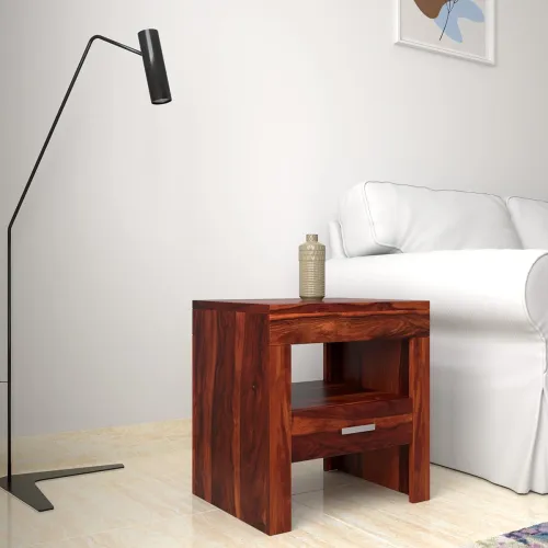 Image of Amazon Brand - Solimo Lenity Sheesham Wood Bedside Table