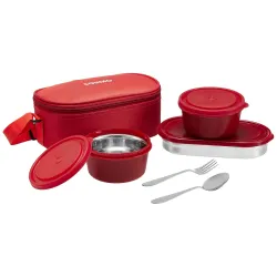 Amazon Brand - Solimo Lunch Box Set with Bag 