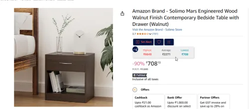 Image of Amazon Brand - Solimo Mars Engineered Wood 