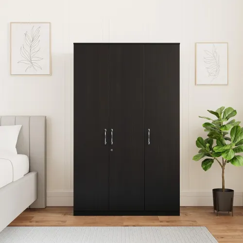 Image of Amazon Brand - Solimo Medusa Engineered Wood wardrobe wenge finish ,3 Doors