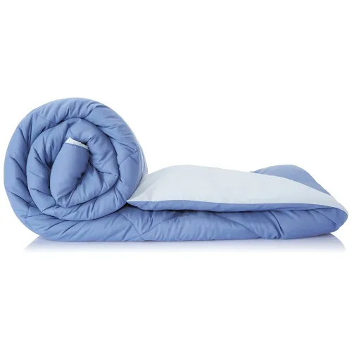 Image of Amazon Brand - Solimo Microfibre Reversible Comforter, Single (Stone Blue & Silver Grey, 200GSM)