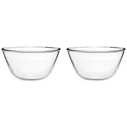 Amazon Brand - Solimo Mixing/Serving Borosilicate Glass Solid Bowl Set (2 pieces)
