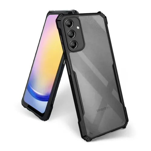 Image of Amazon Brand - Solimo Mobile Cover (Soft & Flexible Back Case with Cushioned Edges) for Samsung Galaxy A25 5G (Black)