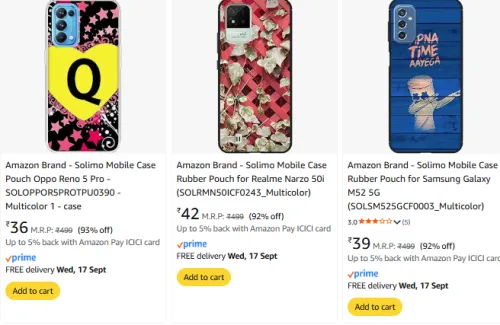 Image of Amazon Brand Solimo Mobile Cover Starting @ ₹36