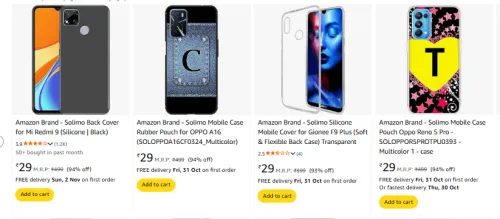 Image of Amazon Brand - Solimo Mobile Cover starting @ ₹29