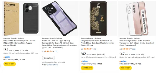 Image of Amazon Brand - Solimo Mobile Cover starting @ ₹31