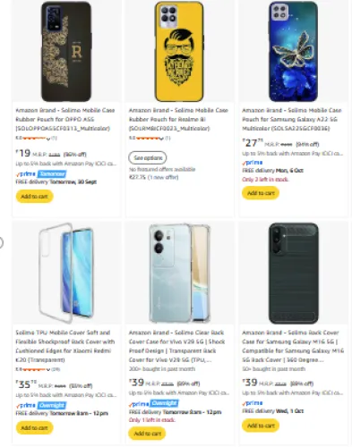 Image of Amazon Brand Solimo Mobile Cover Starting @ ₹19