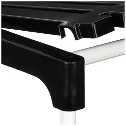 Amazon Brand - Solimo - Multipurpose Rack for Shoes and Clothes, 8 Racks, Black (Stainless Steel & Linen)