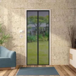 Amazon Brand - Solimo Fiberglass Magnetic Mosquito Net Screen Door 