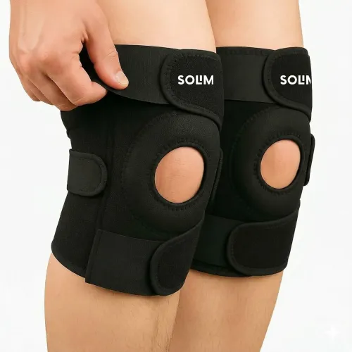 Image of Amazon Brand - Solimo Open Patella Support for Arthritis, Ligament Strain