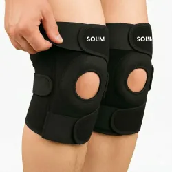 Amazon Brand - Solimo Open Patella Support for Arthritis, Ligament Strain