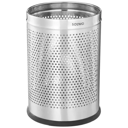 Image of Amazon Brand - Solimo Stainless Steel Perforated Open-Top Dustbin