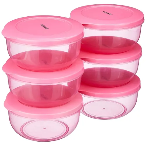 Image of Amazon Brand - Solimo Plastic Nestable Round Container (Set of 6)