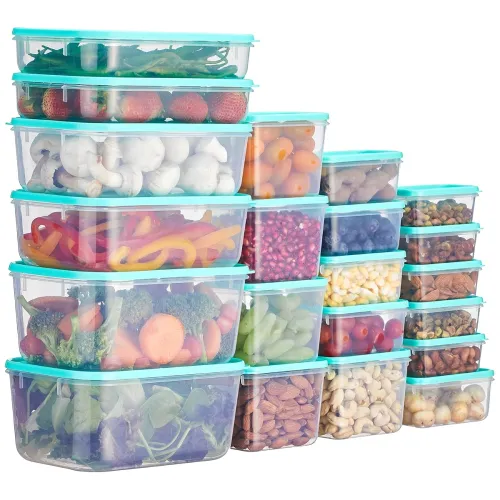 Image of Amazon Brand - Solimo Plastic Container Set with Airtight Lids | BPA-Free