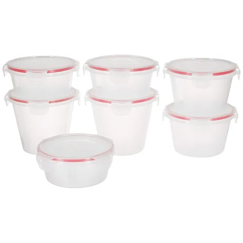 Image of Amazon Brand - Solimo Plastic Kitchen Storage Container Set, 7-Pieces