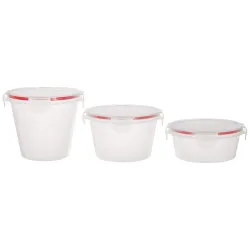 Amazon Brand - Solimo Plastic Kitchen Storage Container Set, 3-Pieces