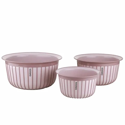 Image of Amazon brand - Solimo Plastic Linea Containers Set of 3
