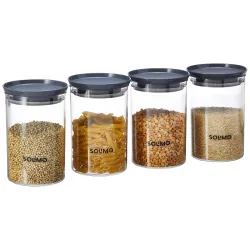 Amazon Brand - Solimo Plastic Storage Container Set 900ml Po4