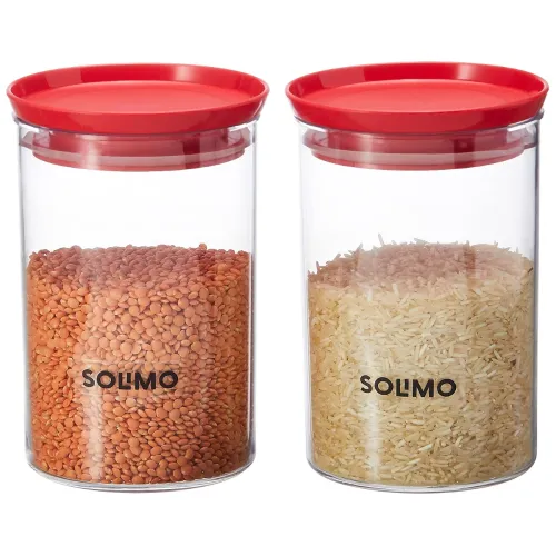 Image of Amazon Brand - Solimo Plastic Storage Jar and Container Set