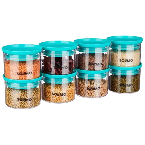 Image of Amazon Brand - Solimo Plastic 8Pc Storage Jar and Container Set 8