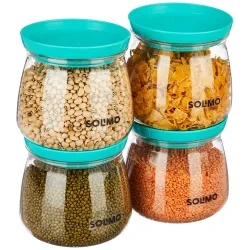 Amazon Brand - Solimo Plastic Storage Jar and Container Set I Air Tight & BPA