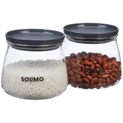 Amazon Brand - Solimo Plastic Storage Jar & Container Set 2
