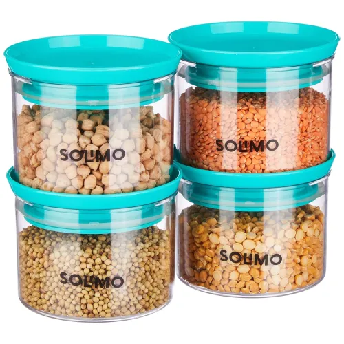 Image of Amazon Brand - Solimo Plastic Storage Jar Set 4
