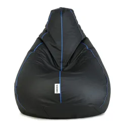 Amazon Brand - Solimo Premium Faux Leather Bean Bag, Filled with Beans | Capacity: Upto 6 Ft 3 in Height