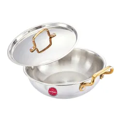 Amazon Brand - Solimo Premium Triply Stainless Steel Kadhai 24cm (2.5L) | SS Lid