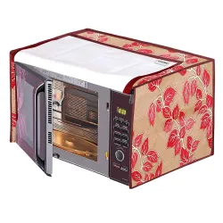 Amazon Brand - Solimo PVC 23 Litre Microwave Oven Cover, Leaf, Red