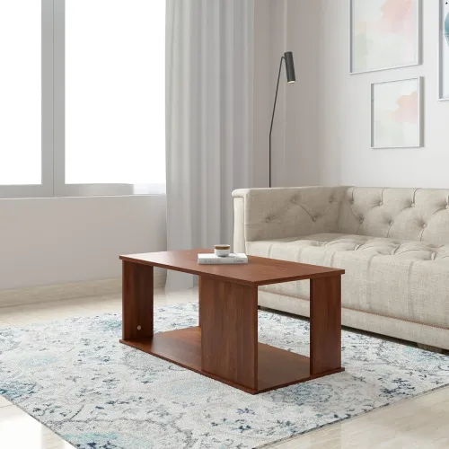 Image of Amazon Brand - Solimo Rendes Rectangular Shape Coffee Table (Engineered Wood, Asian Walnut)