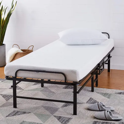 Image of Amazon Brand - Solimo Rollaway Wrought Iron Metal Folding Single Bed 