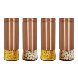 Amazon Brand - Solimo Rose Gold Bell Bottom Glass Jar