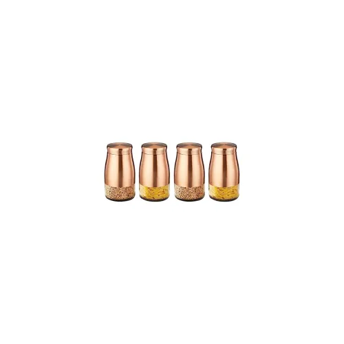 Image of Amazon Brand - Solimo Rose Gold Tapered Glass Jar Set of 4