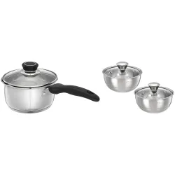 Amazon Brand - Solimo Double Walled Insulated Curry Server Bowl, Set of 2 (500 Ml Each), Silver 